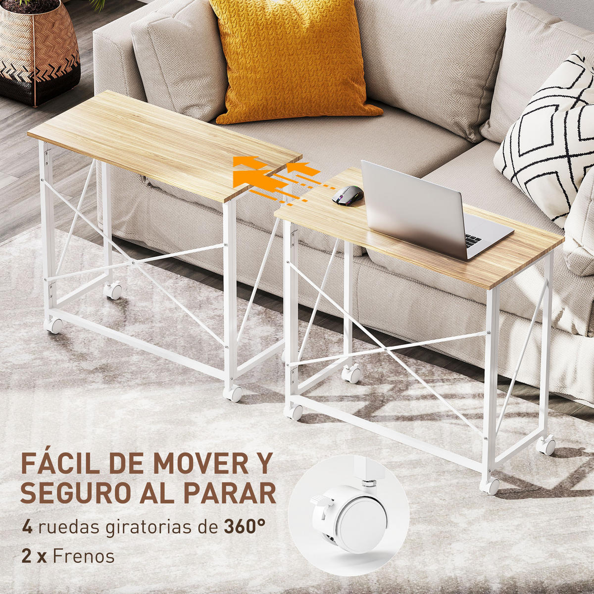 BÜROTISCH Naturholz 1 Stück - Braun, Holzwerkstoff (40/80/75cm) - GiPP