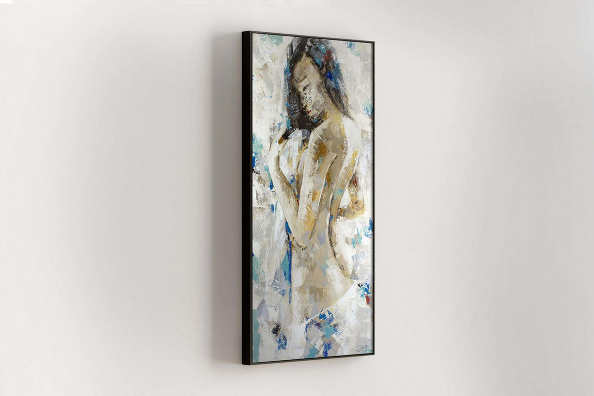 ACRYLBILD HANDGEMALT 60/120 cm - Blau, Holz/Textil (60/120cm) - KUNSTLOFT