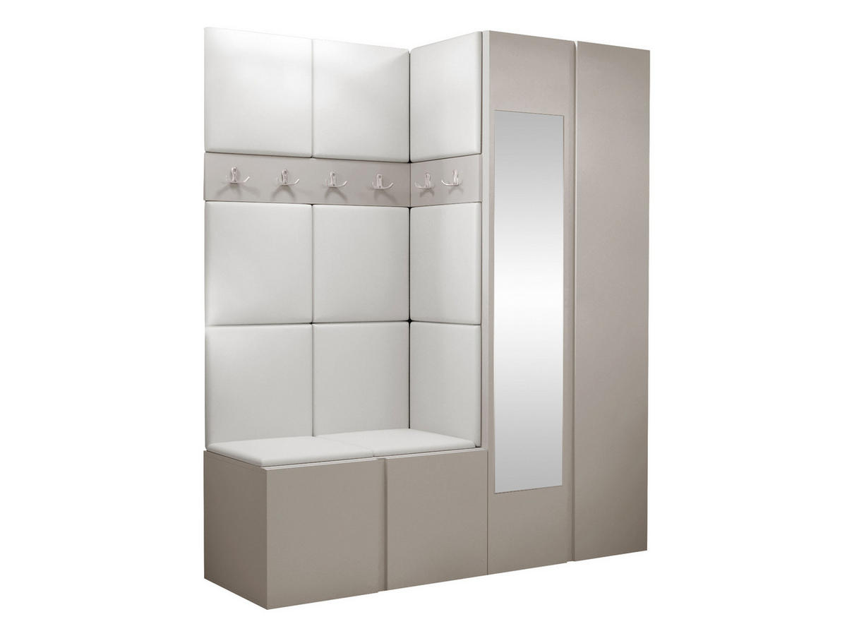 GARDEROBEN-SET Orion XII - Kaschmir/Weiß, Holzwerkstoff/Kunststoff (158/186/46cm) - MIRJAN24