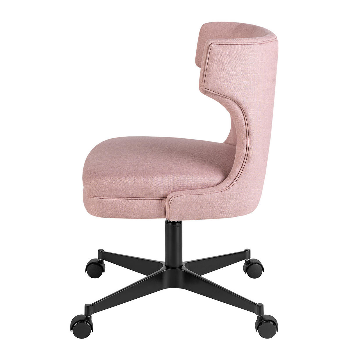 BÜROSTUHL - Metall / Textil - Rosa, Textil/Metall (52/80/56cm) - home24