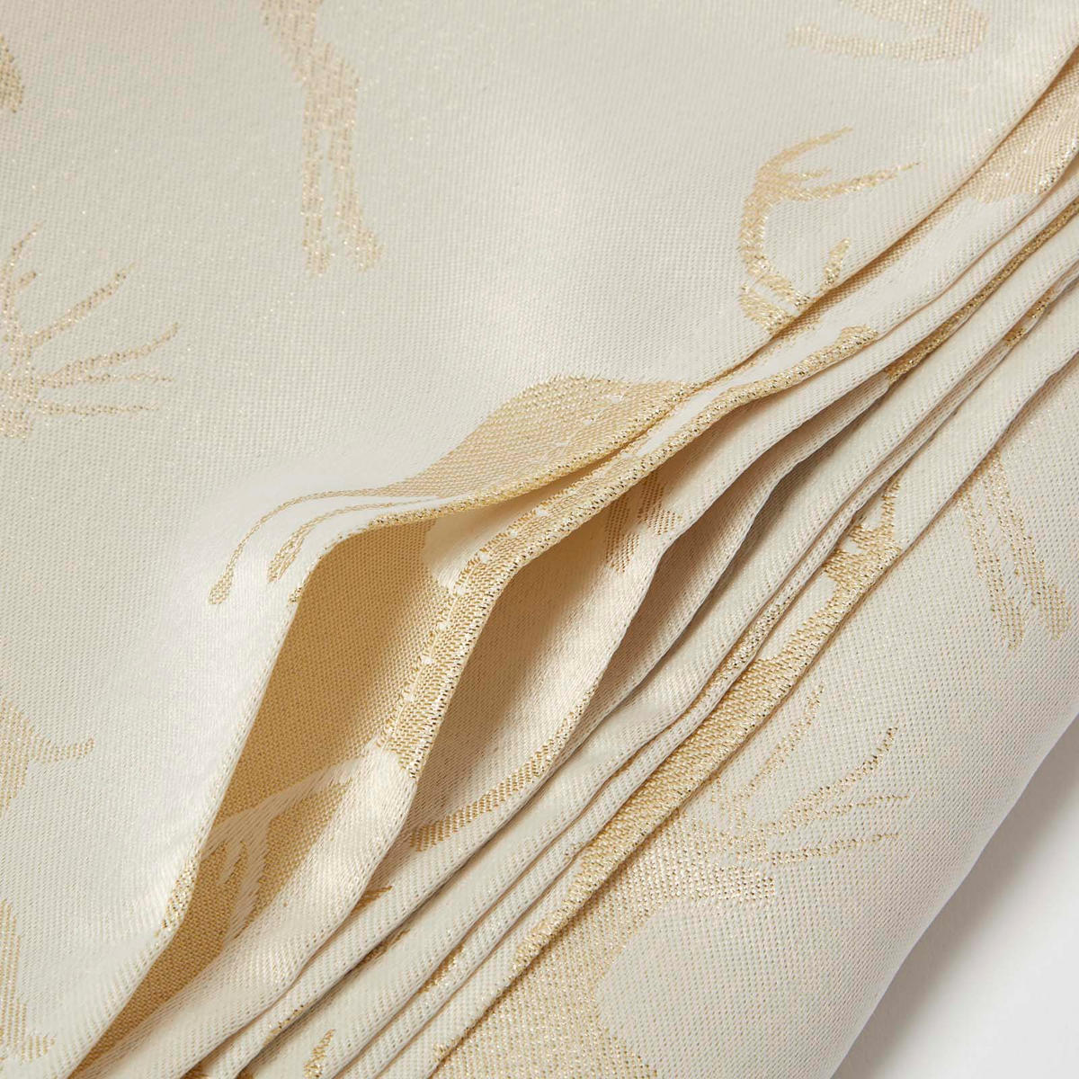 TISCHDECKE Weihnachten mit Hirsch-Motiv, gold, 130/230 cm - Goldfarben, Textil (132/228cm) - Homescapes