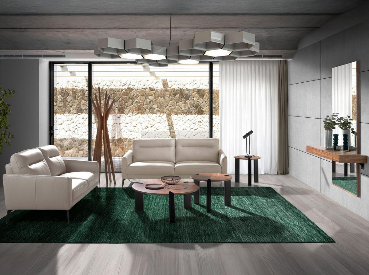 SOFA 3-Sitzer Sofa aus Leder taupe grau 192/88/87 cm - Dunkelgrau/Schwarz, Leder (192/87/88cm) - ANGEL CERDA