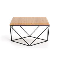 COUCHTISCH Arbor aus massivem Eichenholz 100x100 cm - Eichefarben/Schwarz, Holz/Metall (100/100/41cm) - Danzz