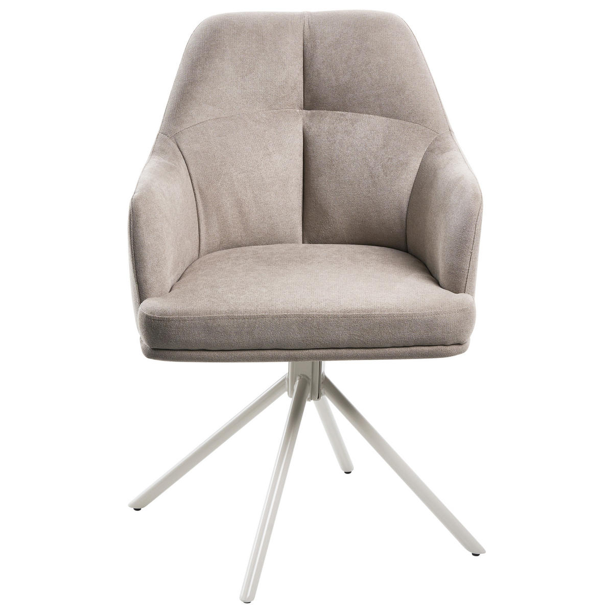 ESSZIMMERSTUHL 2er-Set Stoff Taupe Mira - Taupe, Textil (46/84/60cm) - Beliani