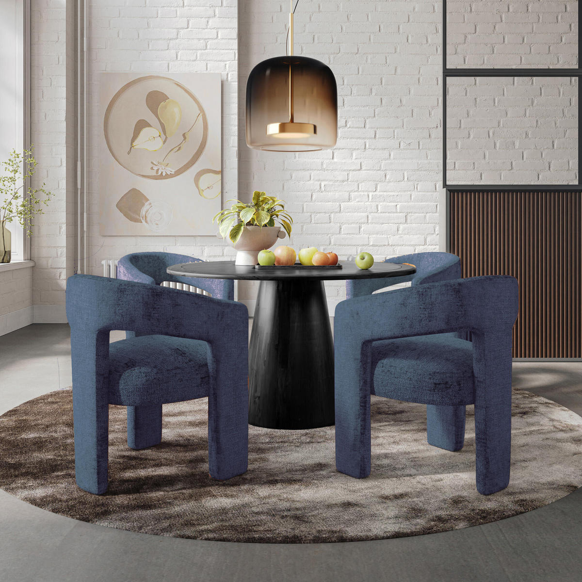 ESSZIMMERSTUHL LEITH Blau 62x58x75 cm - Blau, Textil (62/75/58cm) - FURNLUX