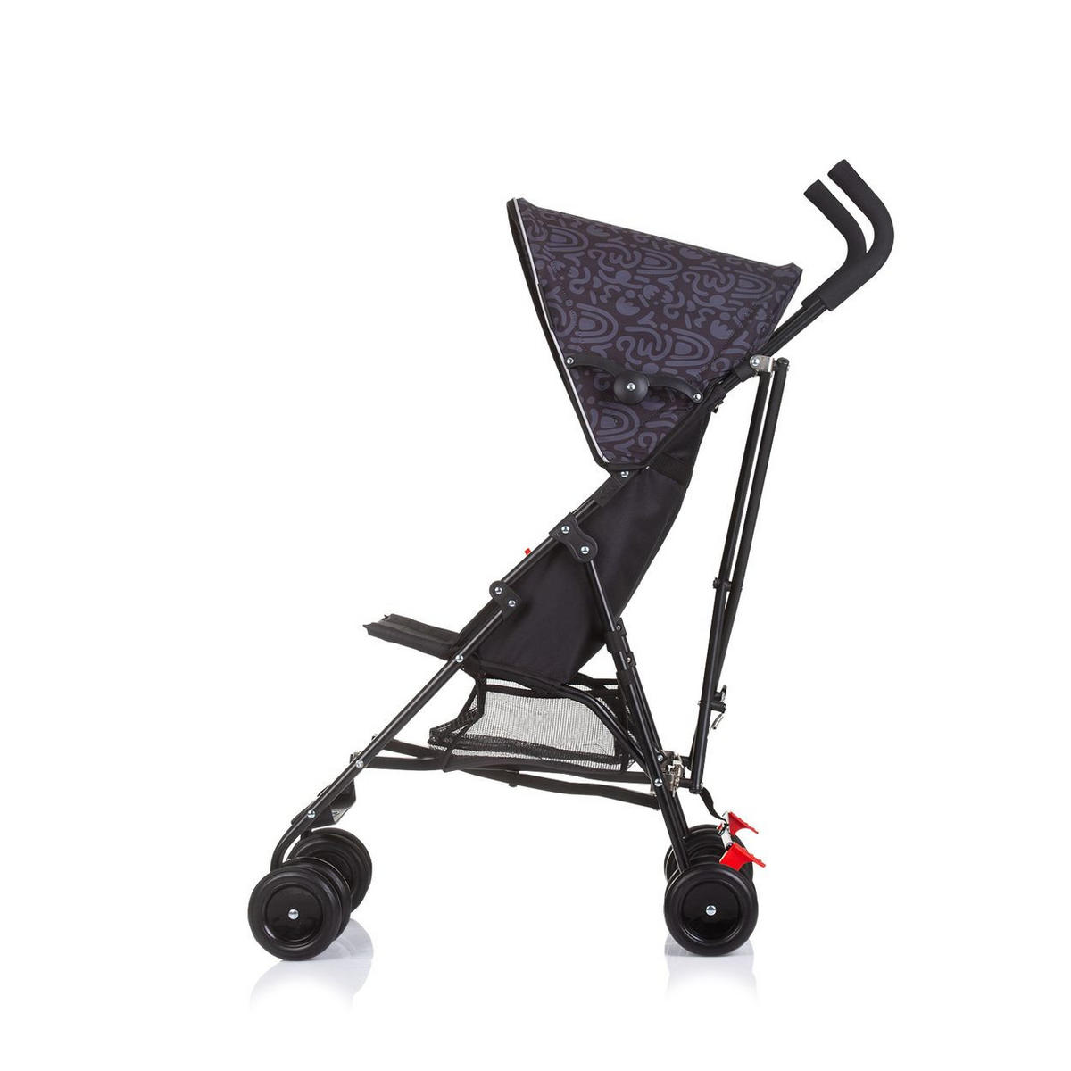 BUGGY Amaya schwarz uni Sonnendach verstellbar, faltbar, Korb - Schwarz, Metall (80/43/98cm) - Chipolino