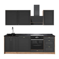 KÜCHENZEILE Fame-Line, Anthrazit-Gold Landhaus/Goldkraft Eiche, 230 cm, AP Anthrazit - Honigeiche/Anthrazit, Holzwerkstoff (230/206.8/60cm) - Vicco