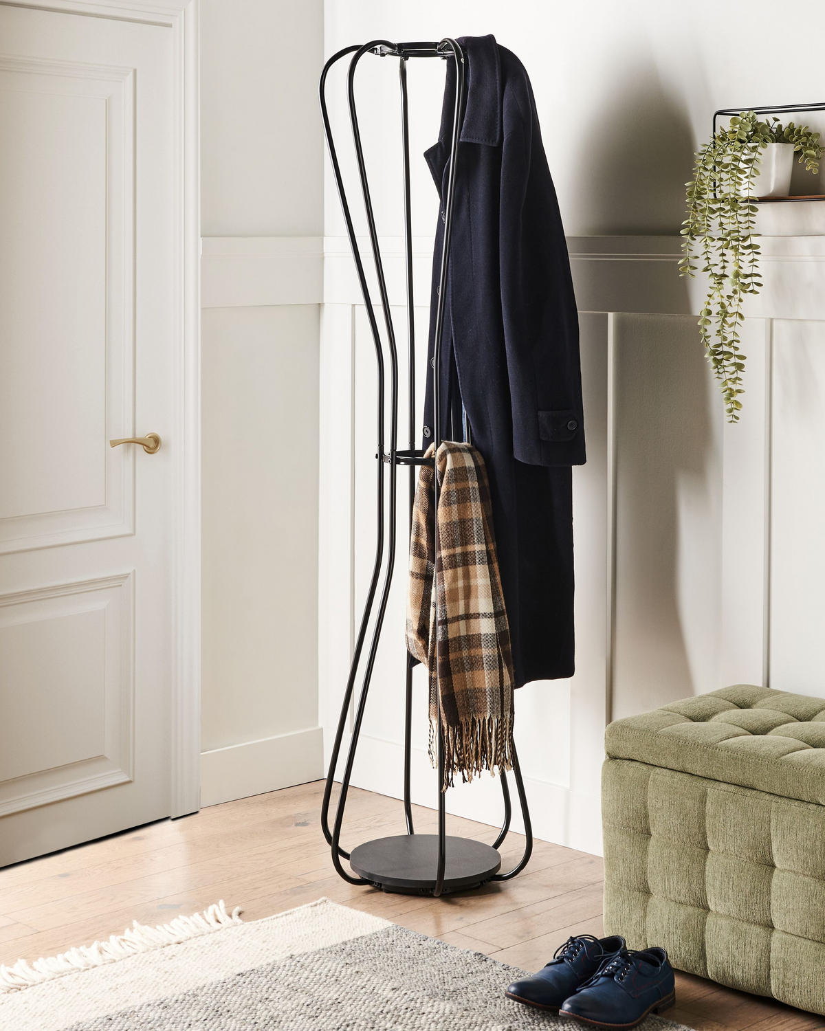 GARDEROBENSTÄNDER Metall schwarz 165 cm Ordway - Schwarz, Metall (42/165/42cm) - Beliani