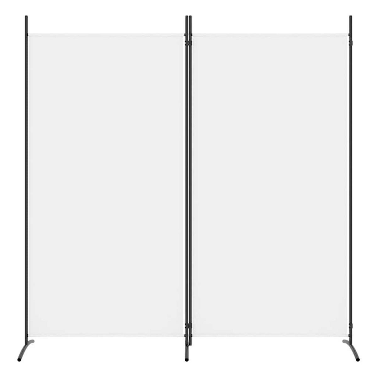 PARAVENT 2-teilig Weiss 175/180 Cm Stoff - Weiß, Textil (175/180/0.1cm) - vidaXL