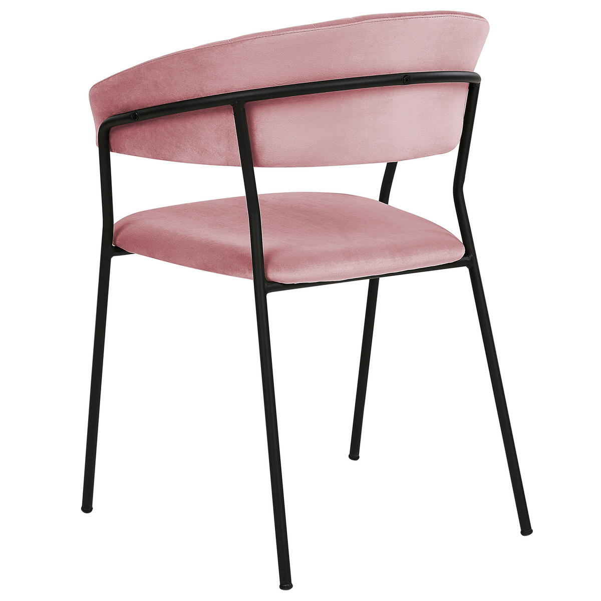 STUHL 2er-Set Samtstoff Rosa Mariposa - Pink, Textil/Metall (55/78/55cm) - Beliani