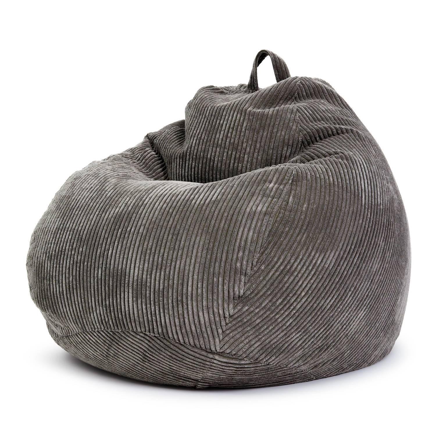 SITZSACK Indoor "Scoop" 90x110cm - Cord - Anthrazit, Textil (90/110/90cm) - Green Bean