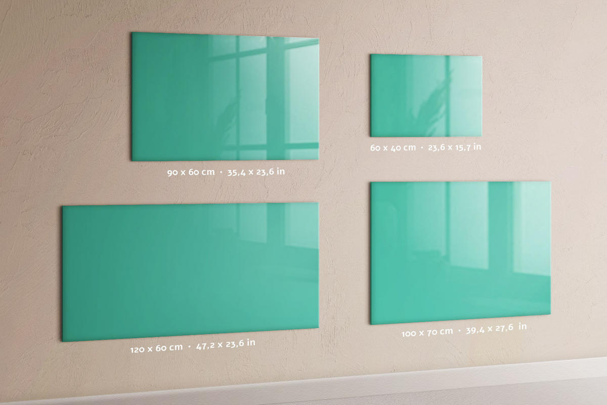 MAGNETTAFEL 90x60 Türkis schwarzer Marker - Türkis, Glas (90/0.4/60cm) - TULUP