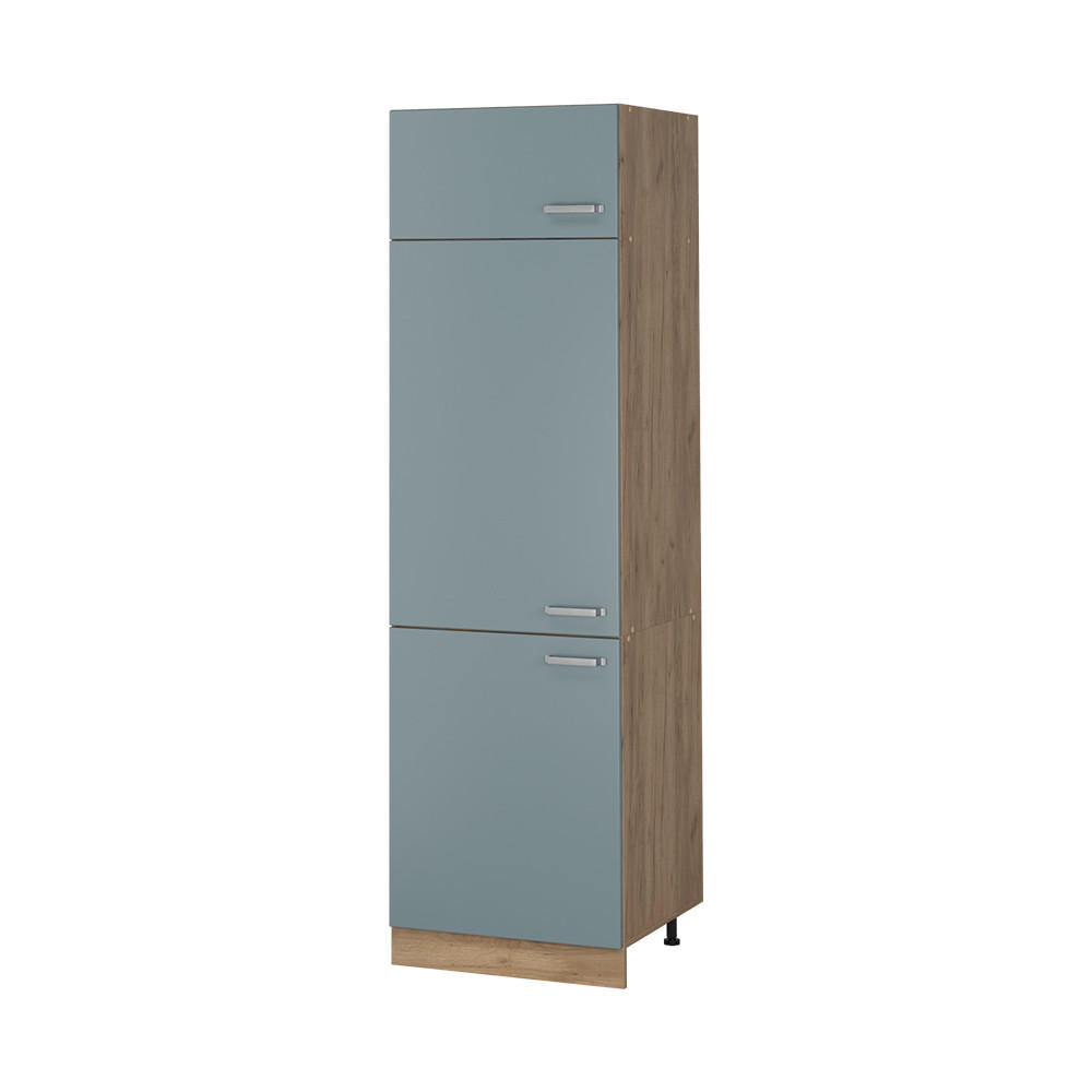 HÖGSKÅP R-Line, Blågrå/Goldkraft ek, 60 cm Blågrå, Honungsek 206.8/60/57.2 cm