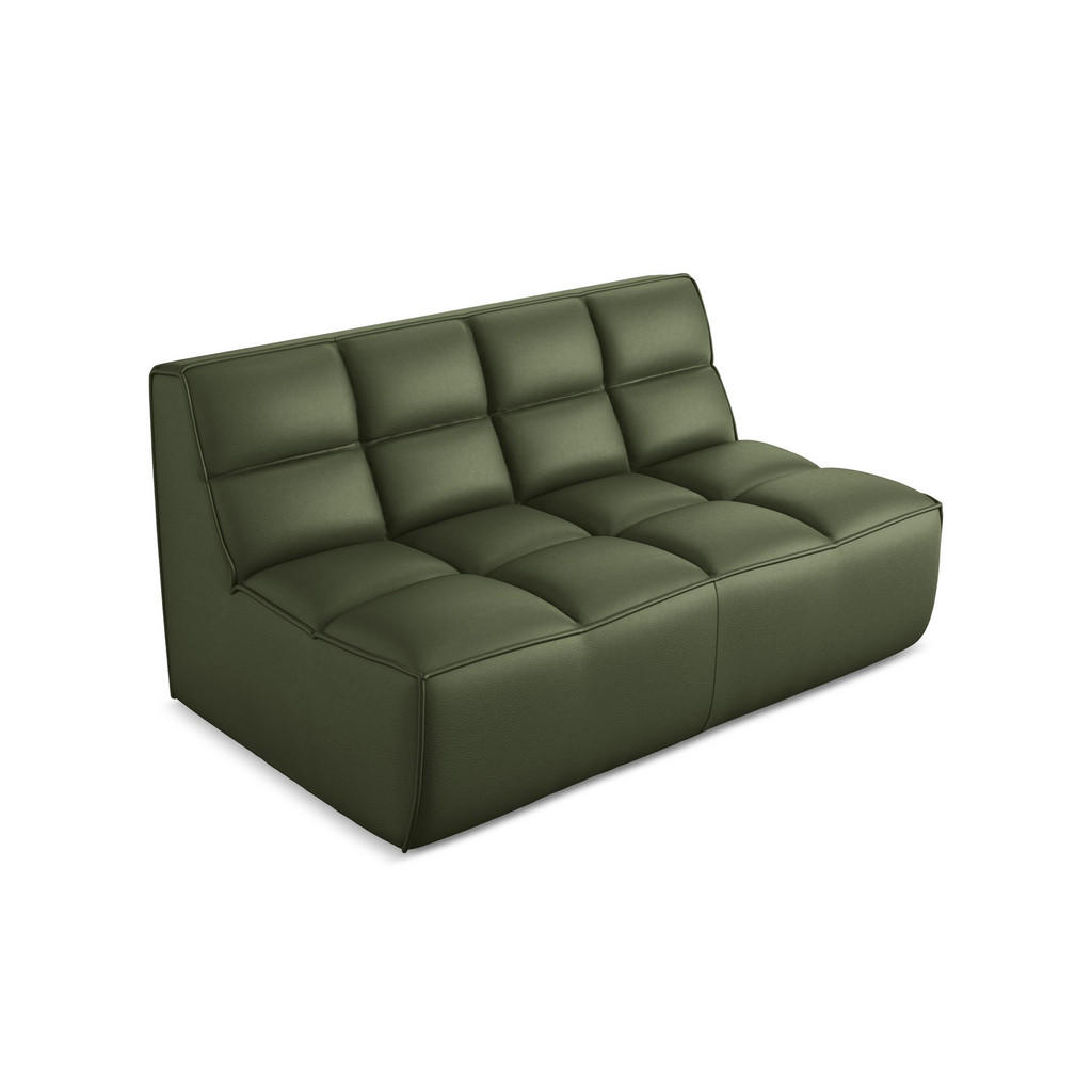 Thumbnail - Makamii 2-Sitzer-Sofa, Grün, Leder, Füllung: Schaumstoff, 160x75x93 cm, Made in EU, Wohnzimmer, Sofas & Couches, Sofas, ...