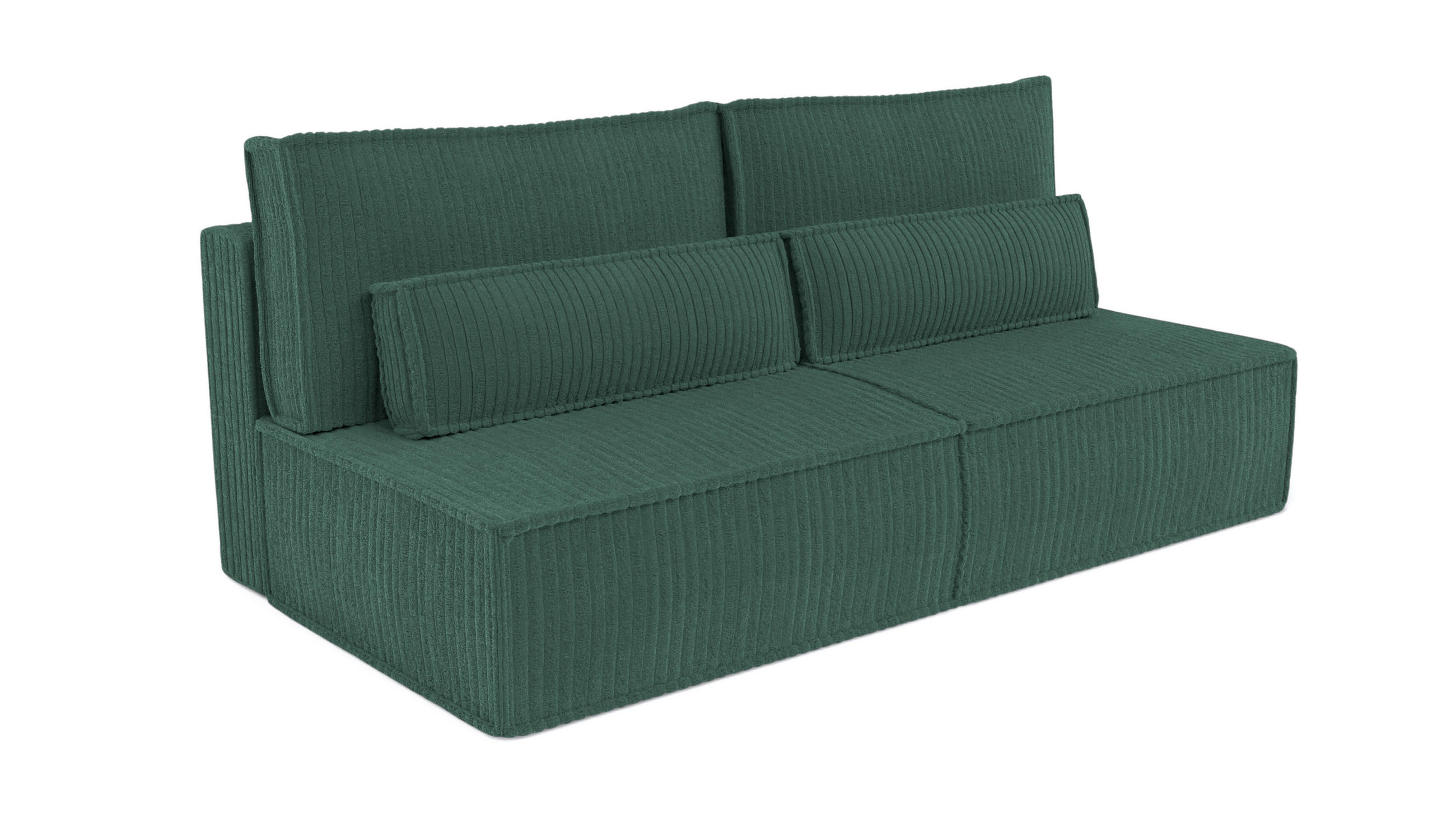 BETTSOFA LINO Grün Kordstoff mit Schlaffunktion - Grün, Textil (97/87/198cm) - MASSENO