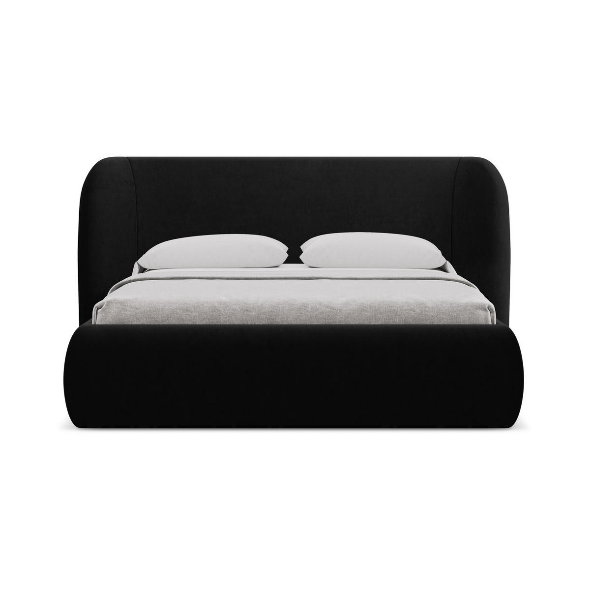 POLSTERBETT mit Bettkasten und Lattenrost 190x215 Schwarz - Schwarz, Kunststoff/Textil (140/200cm) - LaMiaSofa