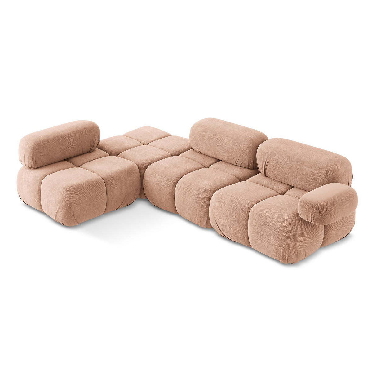 ECKSOFA Links Chenille Stoff Pink - Pink/Koralle, Kunststoff/Textil (190/285cm) - LaMiaSofa
