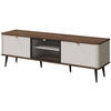 LOWBOARD Marly Kaschmir / Walnuss 160 / 40 / 52cm - Kaschmir/Beige, Holz/Holzwerkstoff (160/52/40cm) - Feldmann-Wohnen