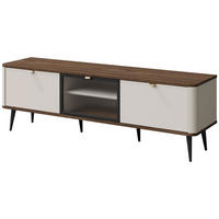 LOWBOARD Marly Kaschmir / Walnuss 160 / 40 / 52cm - Kaschmir/Beige, Holz/Holzwerkstoff (160/52/40cm) - Feldmann-Wohnen