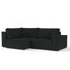 ECKSOFA AVION mit Schlaffunktion Schwarz im Neve Stoff - Schwarz, Holz/Holzwerkstoff (253/148cm) - AltaBeds