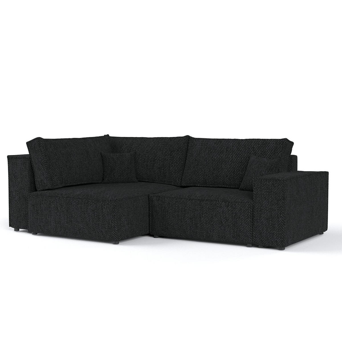 ECKSOFA AVION mit Schlaffunktion Schwarz im Neve Stoff - Schwarz, Holz/Holzwerkstoff (253/148cm) - AltaBeds