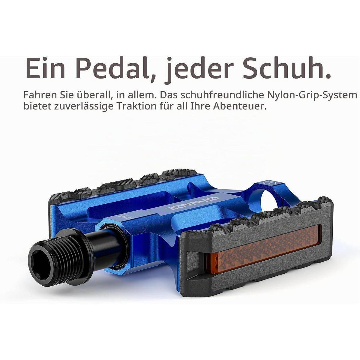 FAHRRADPEDALE Aluminium Blau mit Reflektor - Blau, Metall (7.5/1.5/11cm)