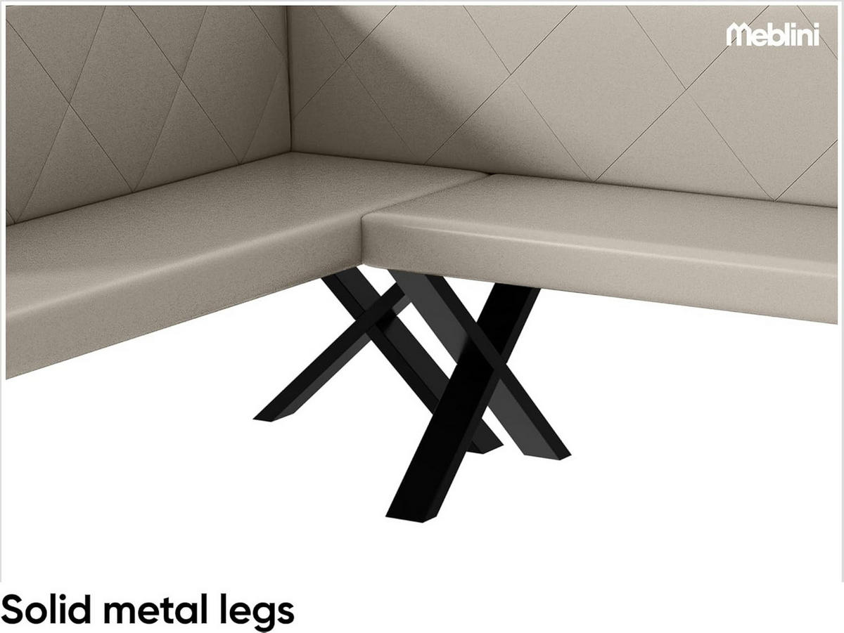 ECKBANK ERIC_X - Beige, Leder (142/196cm) - Meblini