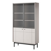 VITRINE Japandies Greige - Taupe/Schwarz, Holz/Holzwerkstoff (104/184.6/39cm) - Selsey