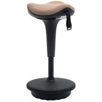 BÜROHOCKER mit Schwenkfunktion, ergonomischer Arbeitshocker, Braun - Braun, Textil (34/83.5/34cm) - HOMCOM