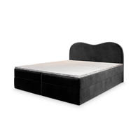 BOXBETT FLUVIA M 160x200 cm mit Matratze und Topper - Schwarz - Schwarz, Holz (160/200cm) - MASSENO