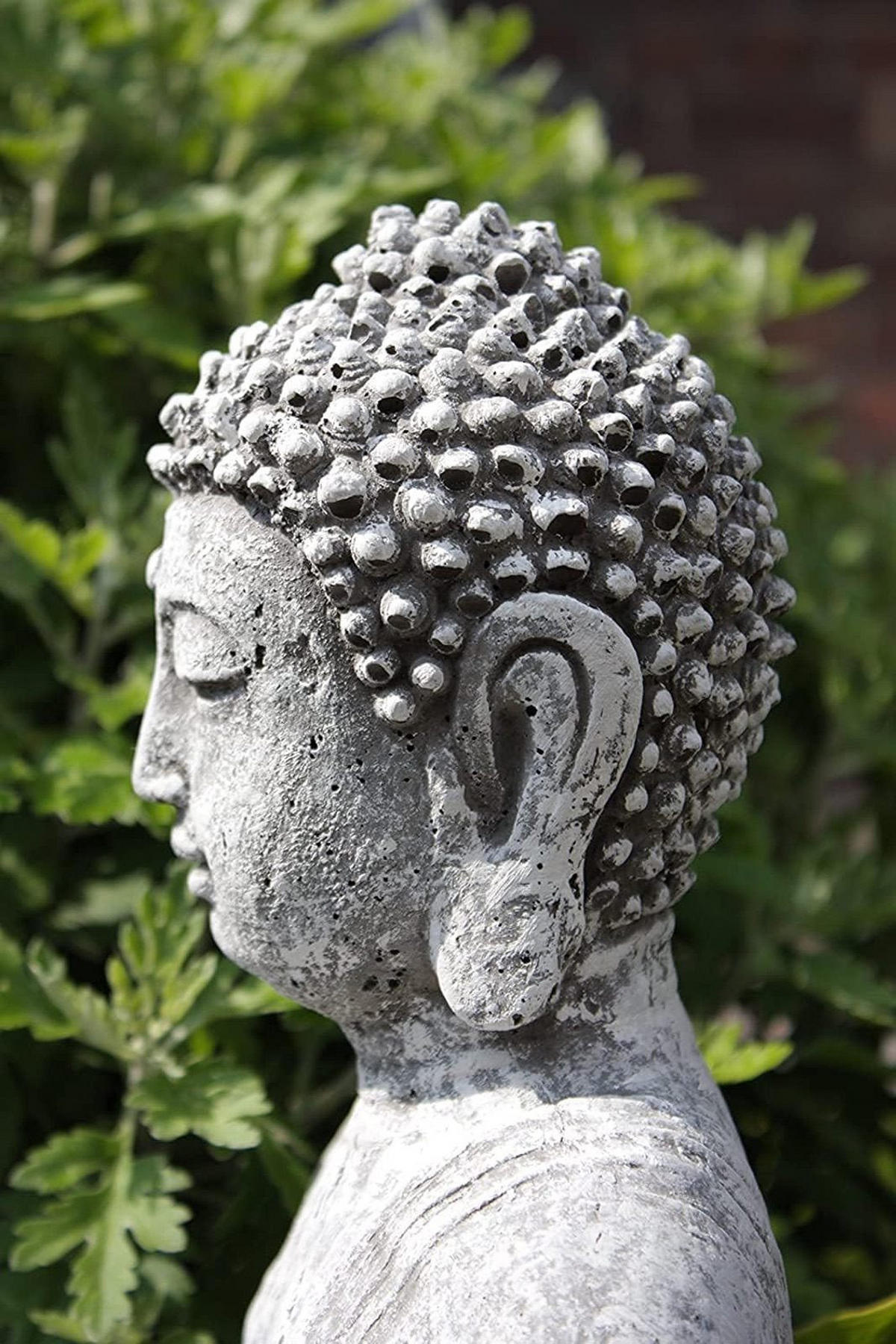 STEINFIGUR großer Buddha Shiva, Frostfest, massiver Steinguss - Grau, Stein (25/38/18cm) - stoneandstyle