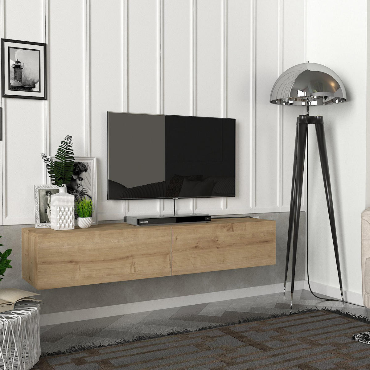TV-LOWBOARD Hängend Aristo Saphir - Beige, Holzwerkstoff (135/25/31.6cm) - moebel17