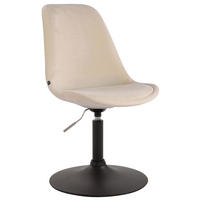 ESSZIMMERSTUHL Samt creme - Creme/Schwarz, Textil/Metall (48/76/57cm) - CLP