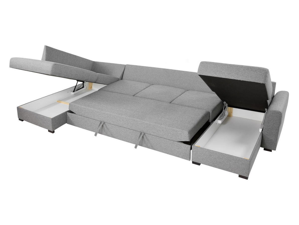 WOHNLANDSCHAFT Wilma Large Premium, Seite: Rechts - Hellrosa/Schwarz, Holz/Textil (370/85/186cm) - MIRJAN24