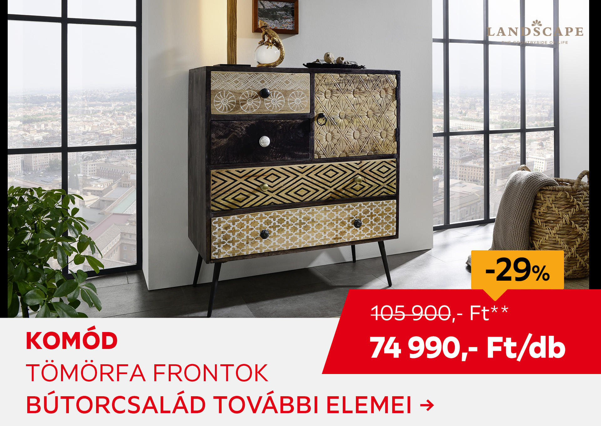 KOMÓD Kiemelt termék 105900 Ft.- helyett 74990 Ft.-