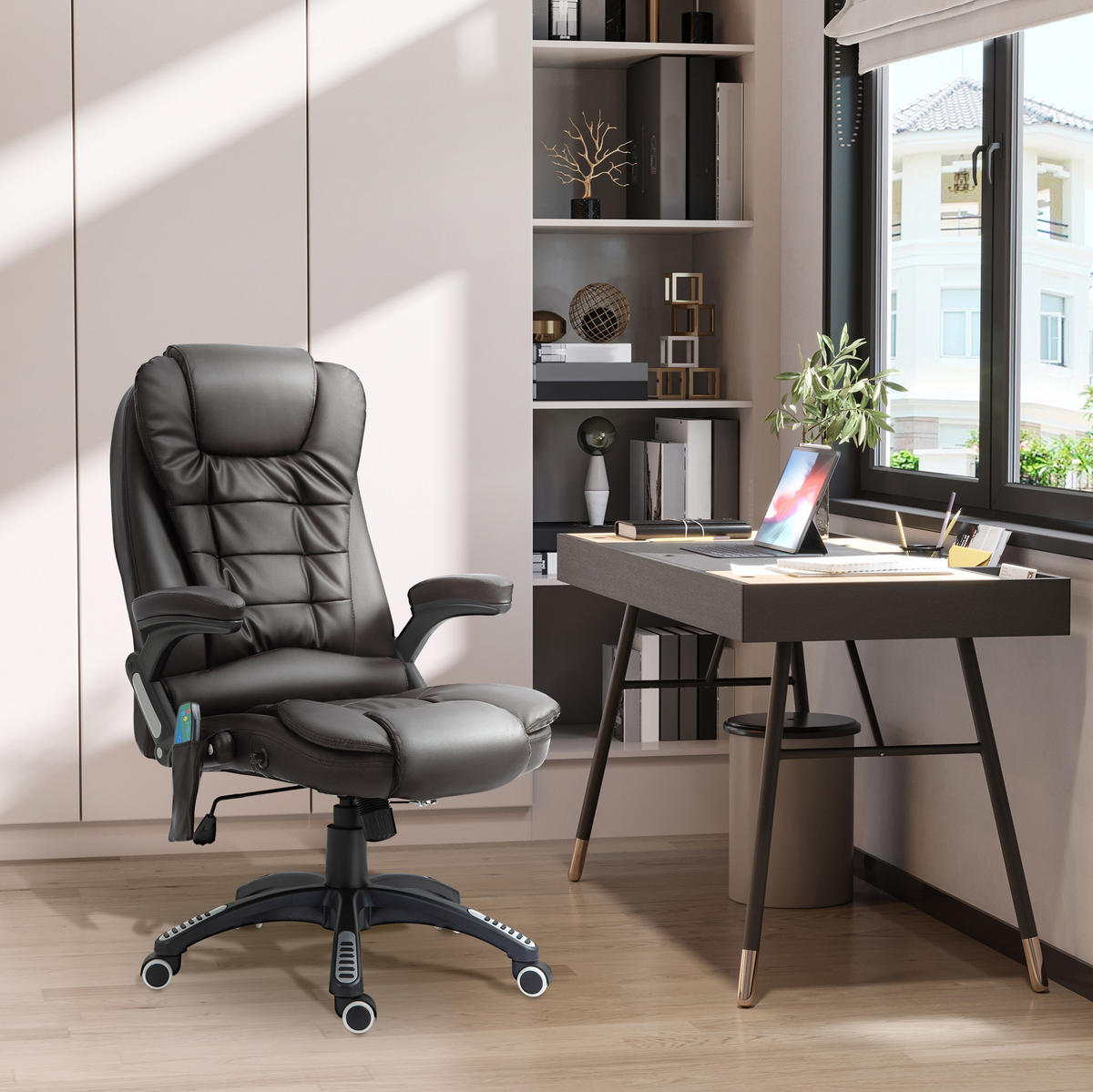CHEFSESSEL in Braun 68x62x121 cm mit Vibrationsmassage und Wärmefunktion - Braun, Kunststoff (62/121/68cm) - IVMEU