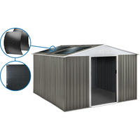GERÄTESCHUPPEN AUS METALL Dallas mit Solarpanel Taupe - Taupe, Metall (446/210/340cm) - Habitat Garten
