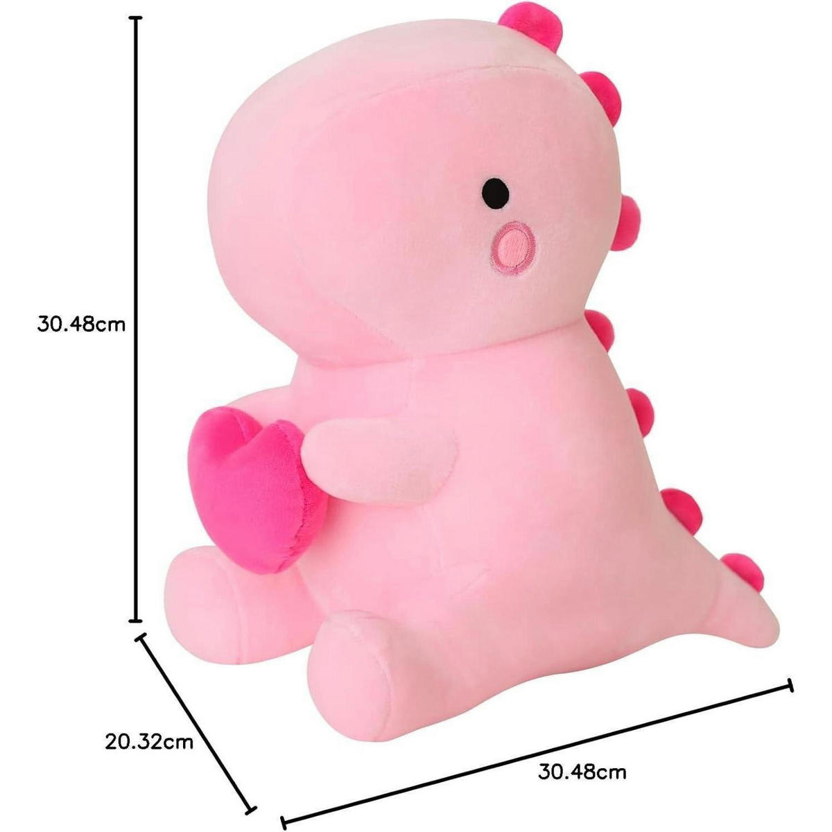 PLÜSCHTIER Dinosaurier mit Herz 30 cm Rosa - Rosa, Textil (20.3/30.5cm)