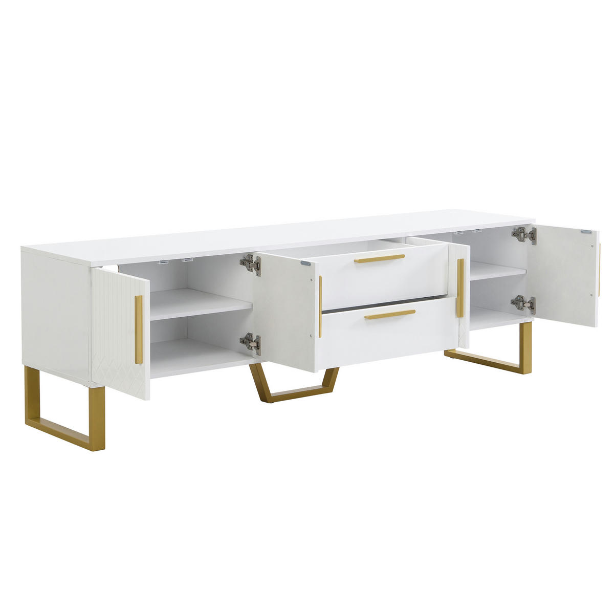 TV-LOWBOARD 170/40/53,5 cm mit 2 Schubladen und Kabeldurchlass - Weiß, Holzwerkstoff (170/53.5/40cm) - BEAOK