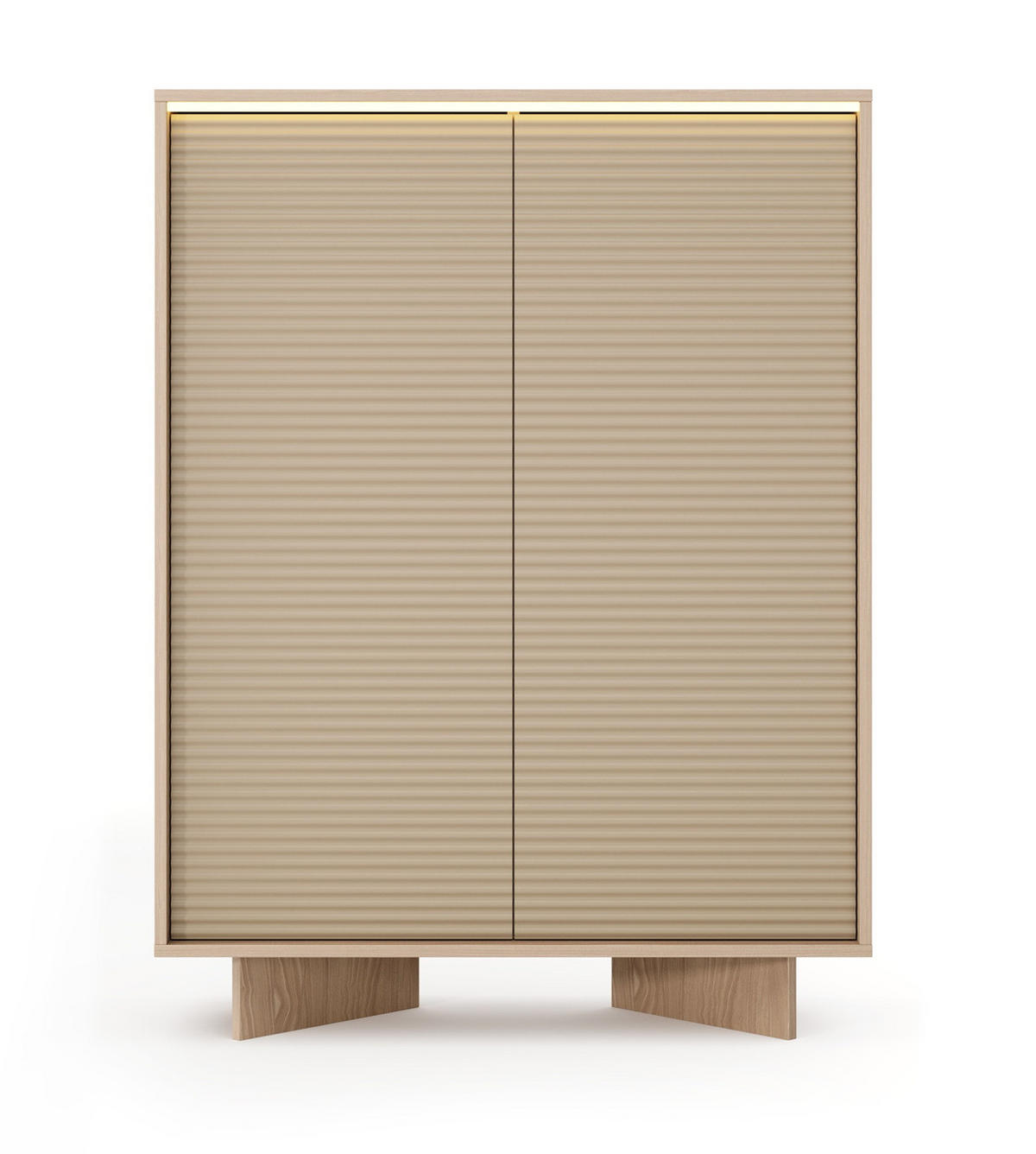 KOMMODE 104 cm Spirit mit LED, 2 Türen, Cappuccino - Eichefarben/Cappuccino, Holz (104/138/40cm) - Emporius