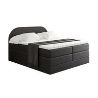 BOXSPRINGBETT mit Matratze und Lattenrost - NOX KING-120x200 - Schwarz - Schwarz, Holzwerkstoff (120/200cm) - ALTDECOR