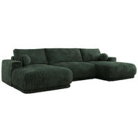 SEDACIA SÚPRAVA RINA U Tmavozelená Menčester - čierna/tmavozelená, textil/plast (360/85/170cm) - MKS