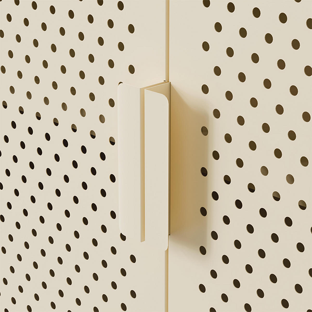 SIDEBOARD 100 cm, Ekru - Weiß, Metall (40/60/100cm) - Oviala