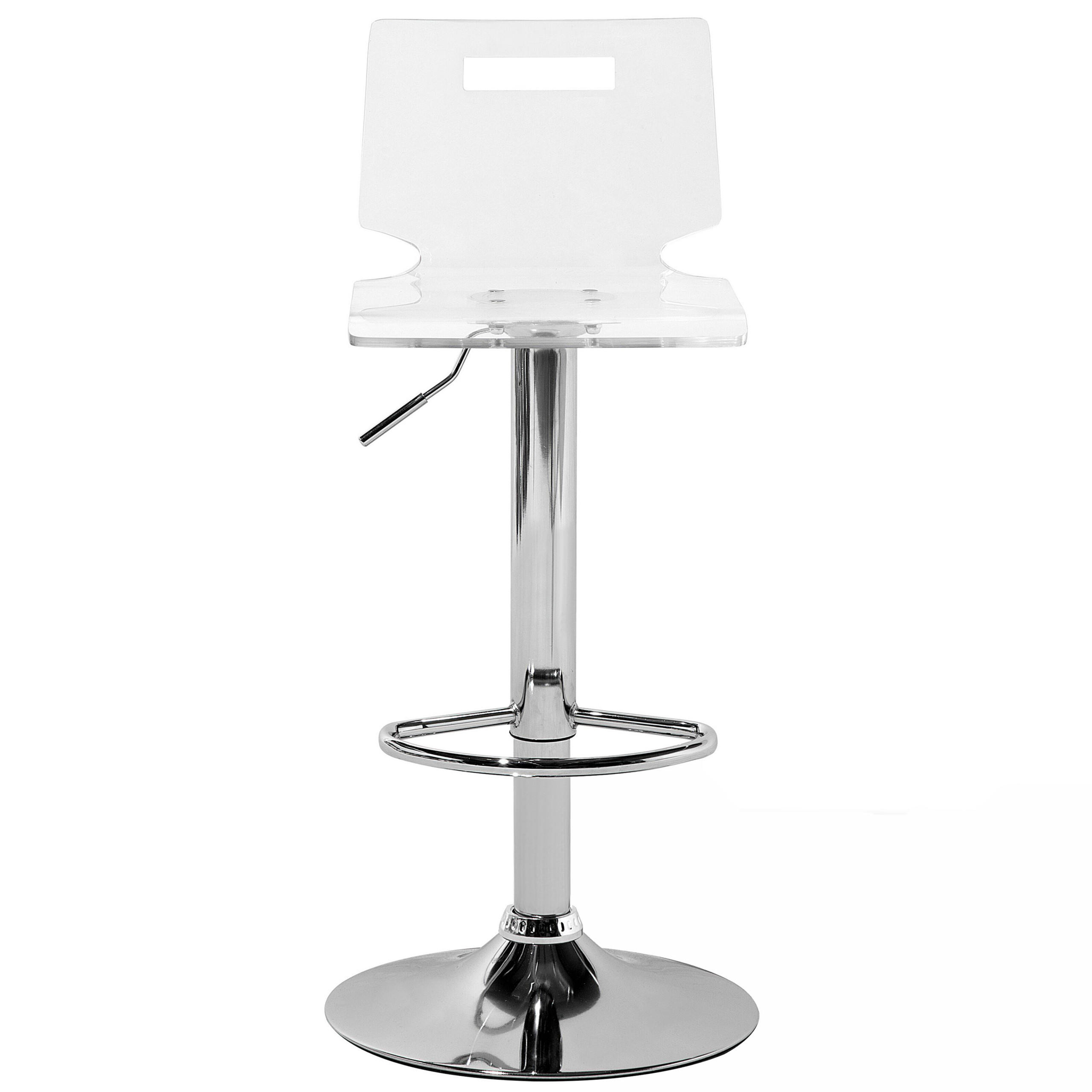 BARHOCKER 2er-Set Kunststoff Transparent Malta - Transparent, Kunststoff/Metall (38/102/38cm) - Beliani