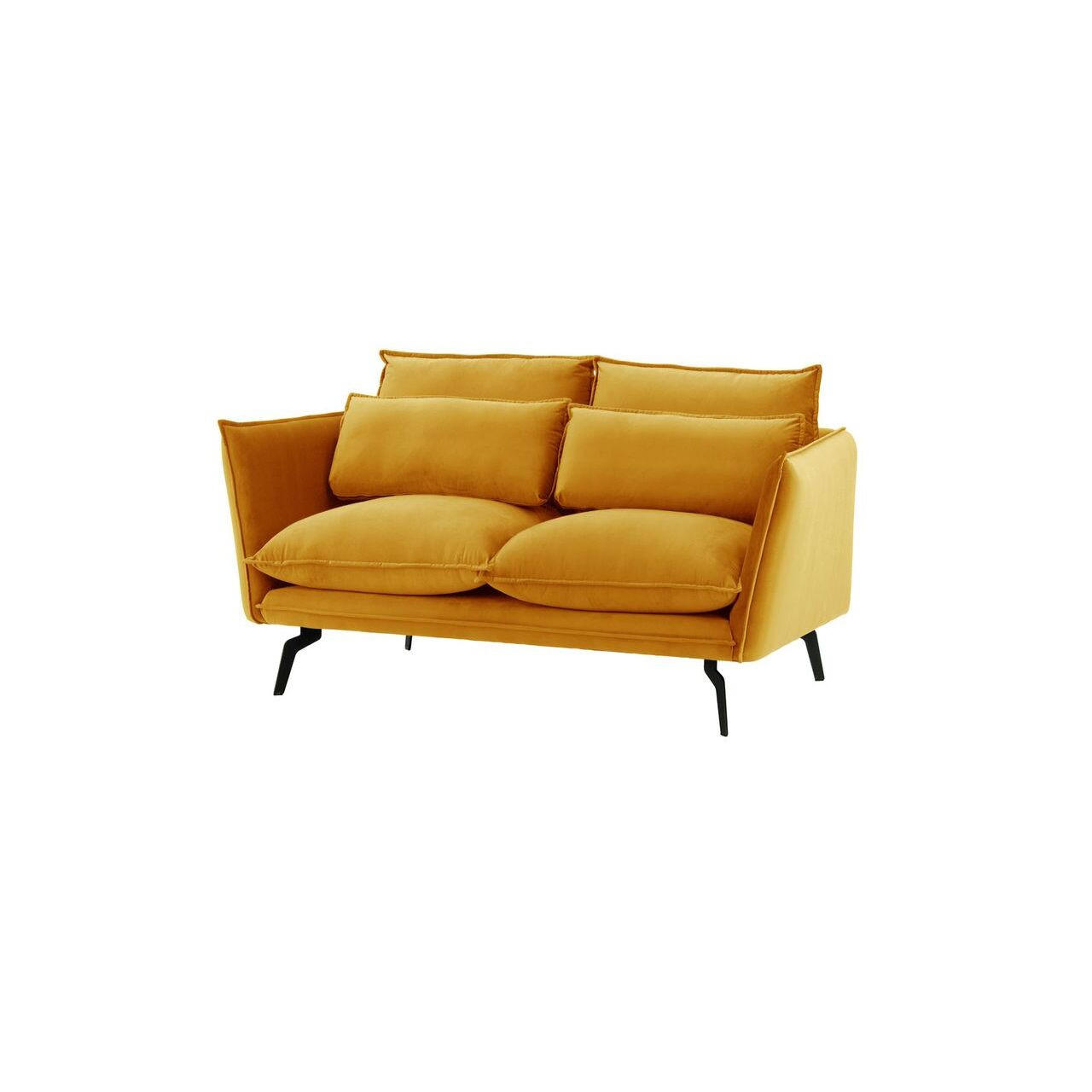 ZWEISITZER-SOFA Layla-Velluto 8 - Gelb, Holz/Textil (171/95/98cm)