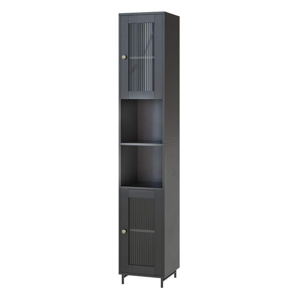 BADSCHRANK Malte Grau 30 x 171.5 cm - Grau, Holzwerkstoff (30/171.5/30cm) - Vicco