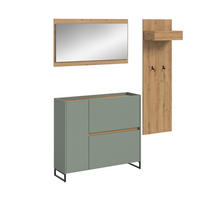 GARDEROBEN-SET DRIVE 3-tlg. (B/H/T: ca. 175/192/32 cm) in Salbei/Salbei - Salbeigrün, Holzwerkstoff (175/192/32cm)