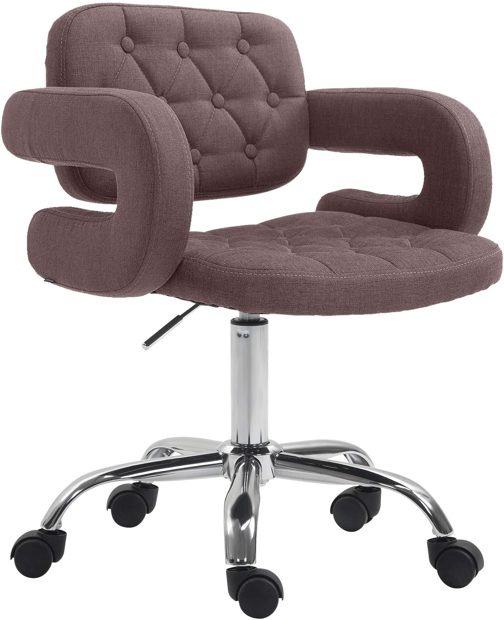 DREHSTUHL Stoff braun - Chromfarben/Braun, Textil/Metall (62/78/55cm) - CLP