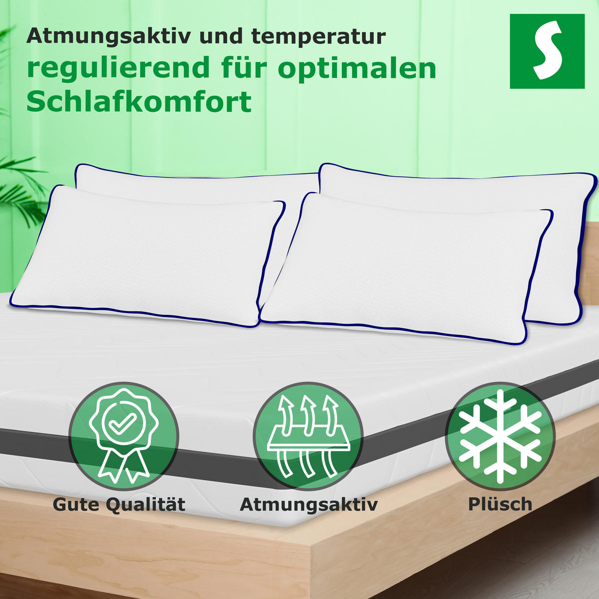 NACKENISSEN Memory Foam Kissen 40x80 - Weiß, Textil (40/80cm) - Schlaftroll