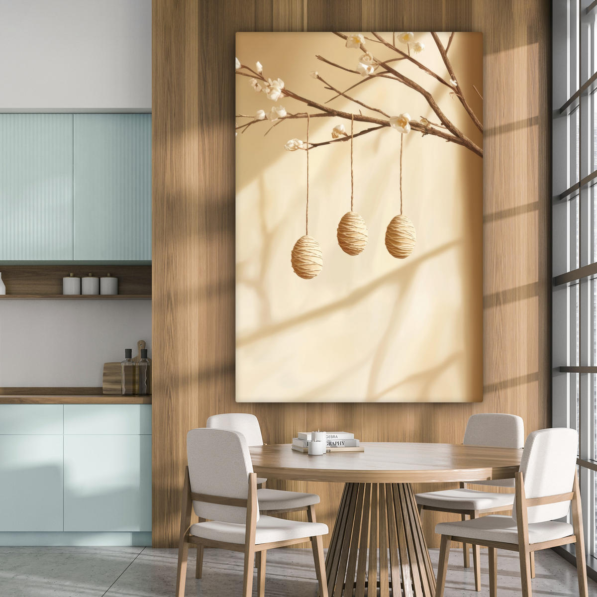 SLIKA NA PLATNU Velikonočna jajca 90x140 cm - bež, tekstil (90/140cm) - MuchoWow